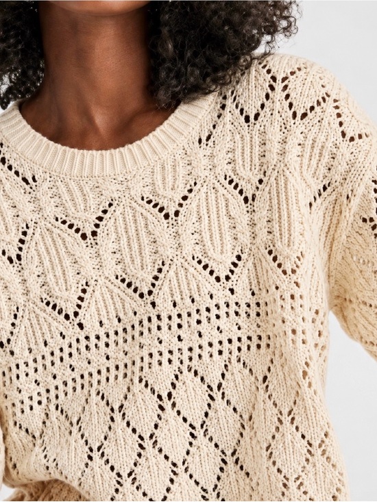 Anthropologie Sweaters - Anthropologie SPLENDID Diletta Pointelle Crochet Knit Sweater Size L